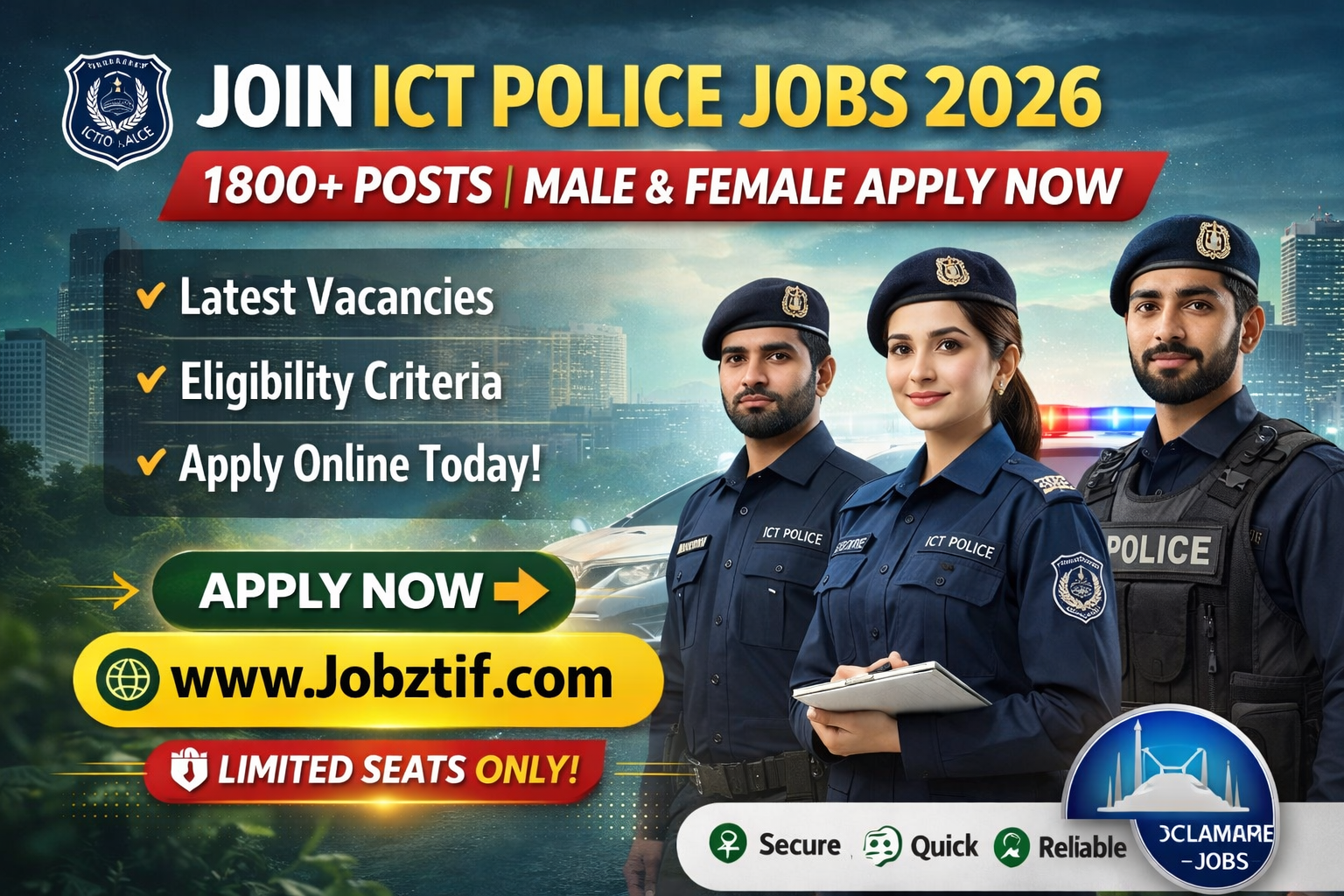 Join ICT Police Jobs 2026 – 1800+ Posts | Male & Female Apply Now